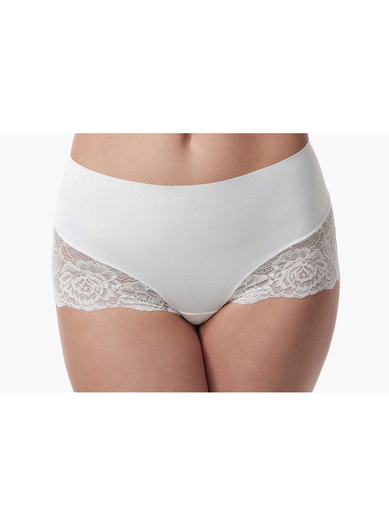 Poirier Mid Waist Lace Shorts — Ivory