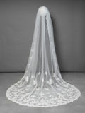 Poirier Floral Lace Cathedral Veil — 350cm, Ivory