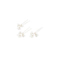 Poirier Organza Petal & Pearl Hairpins — Set of 3