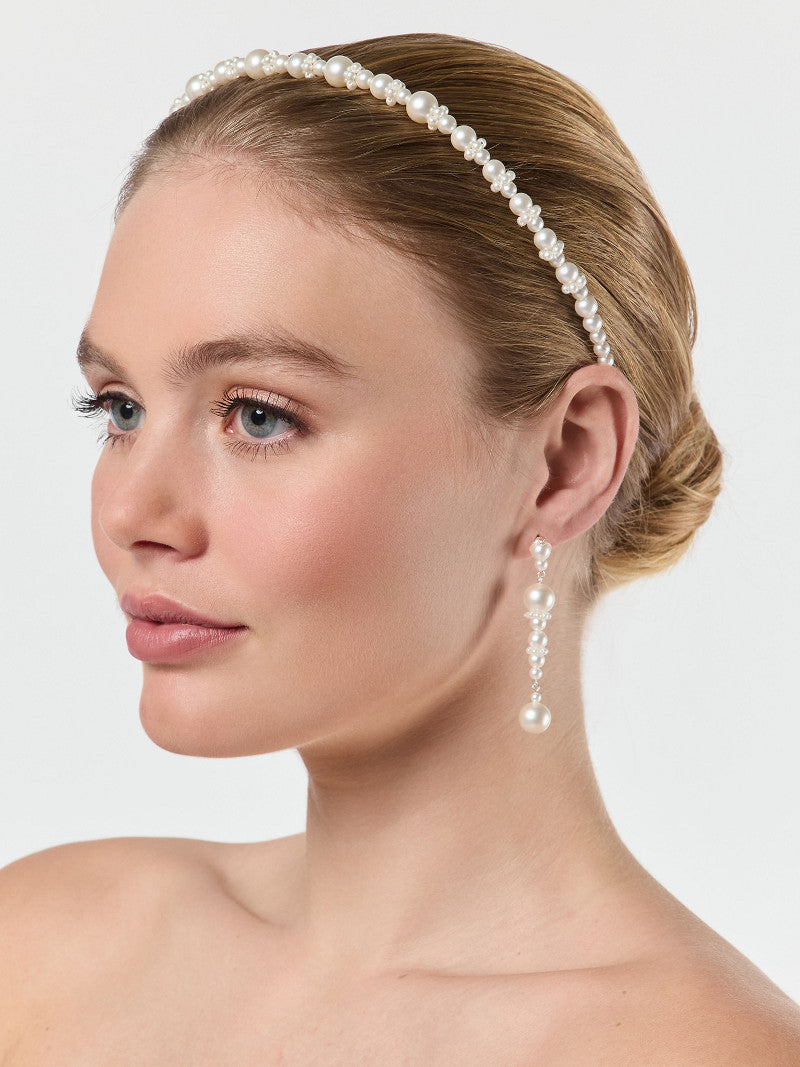 Poirier Matte Pearl Bridal Tiara — Ivory