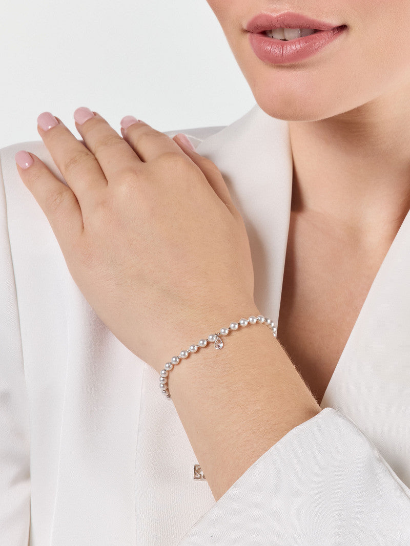 Poirier Swarovski Pearl Bridal Bracelet — Silver