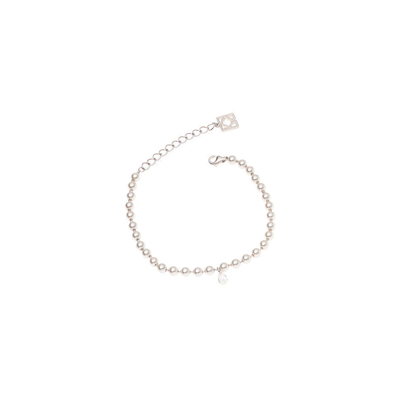 Poirier Swarovski Pearl Bridal Bracelet — Silver