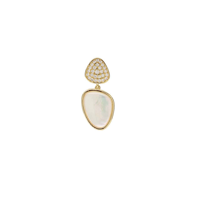 Poirier Gold-Plated Bridal Drop Earrings — Ivory