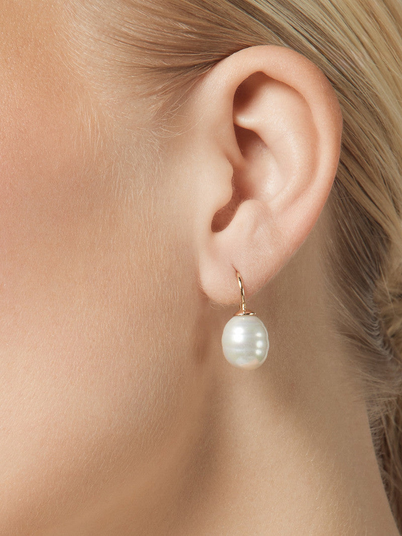 Poirier Pearl Bridal Earrings — Ivory & Gold