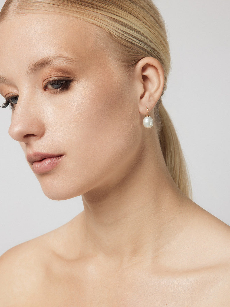Poirier Pearl Bridal Earrings — Ivory & Gold
