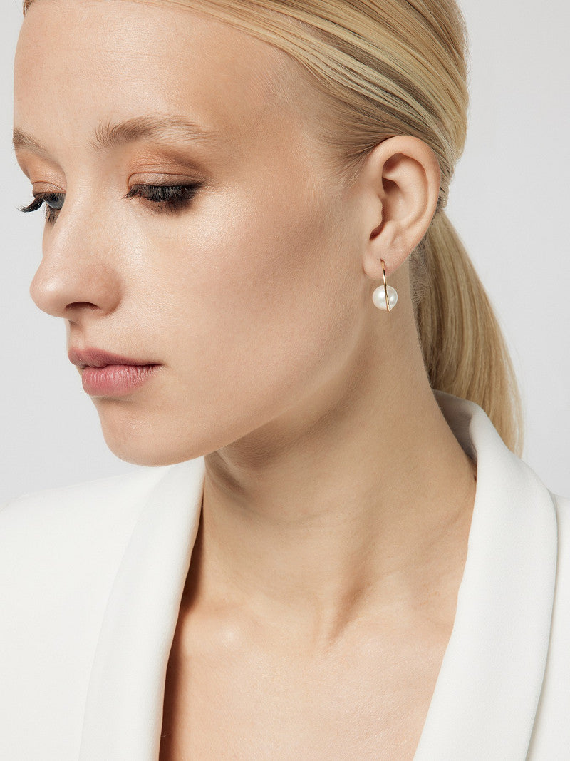 Poirier Gold-Plated Pearl Earrings — Ivory