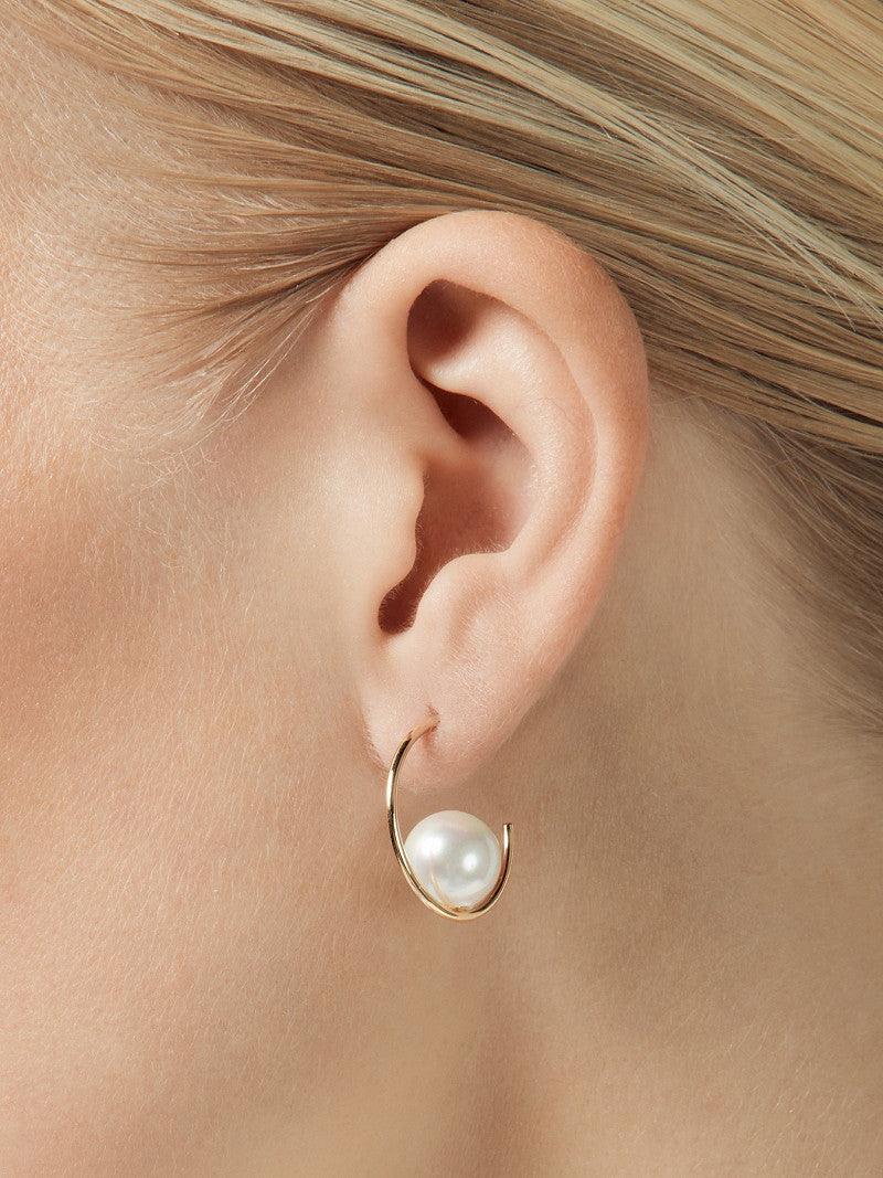 Poirier Gold-Plated Pearl Earrings — Ivory