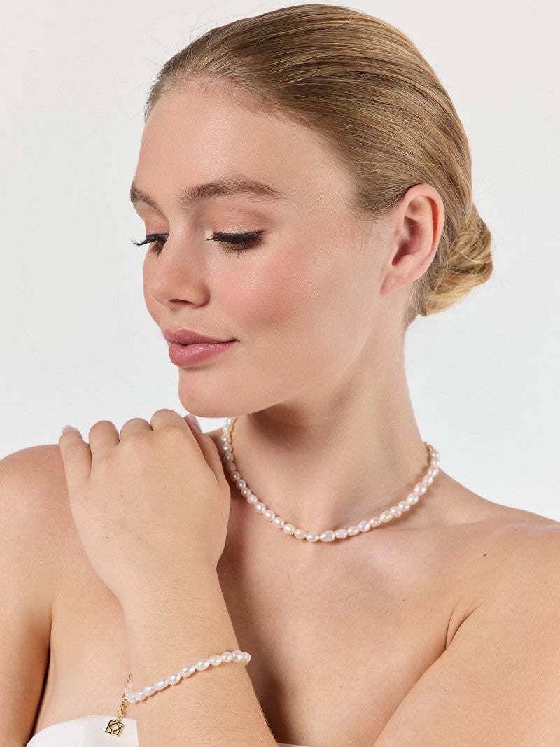Poirier Gold-Plated Pearl Bridal Necklace