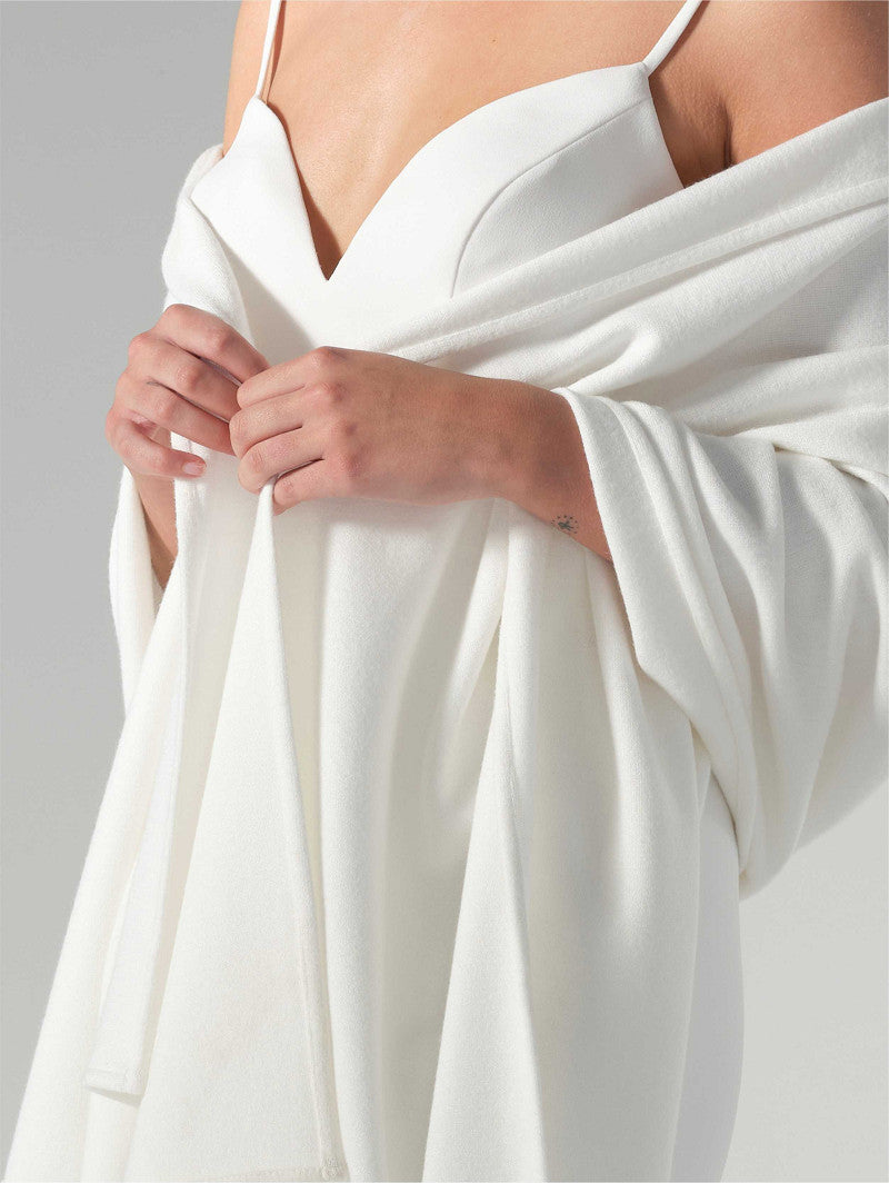 Poirier Cashmere-Blend Bridal Stole — Ivory