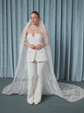 Poirier French Lace Veil — 300cm, Ivory