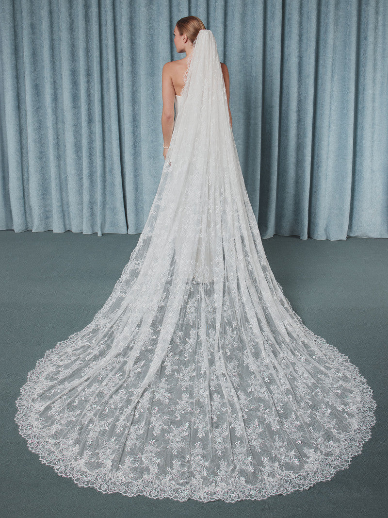 Poirier French Lace Veil — 300cm, Ivory