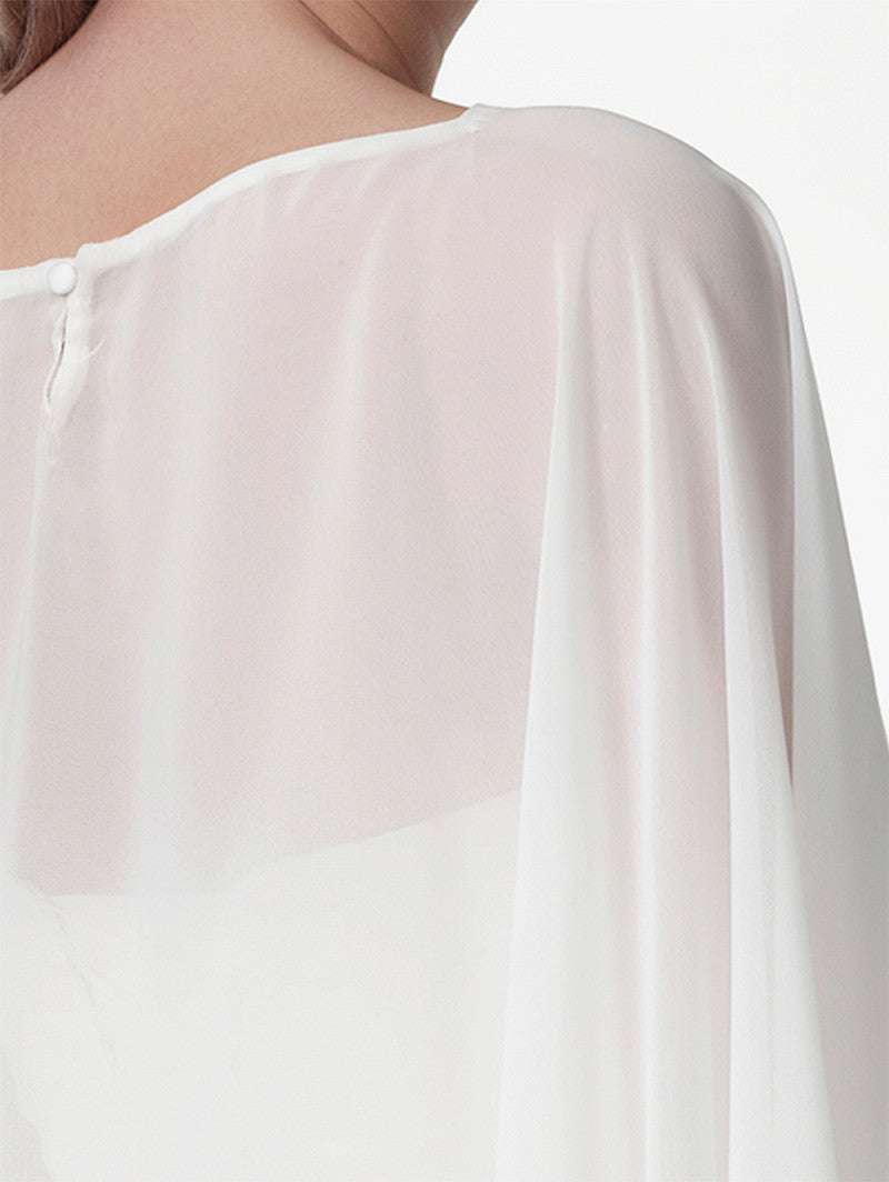 Poirier Crepe Georgette Bridal Cape — Ivory